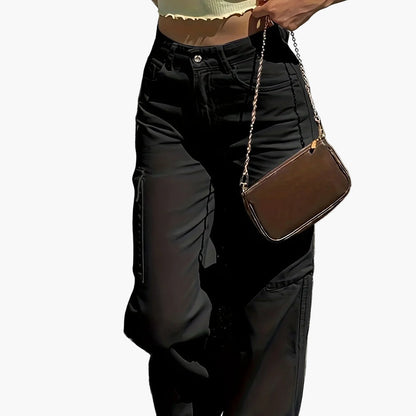 Women's Cargo Pants in Casual Style with Straight Leg and Side Pockets – Perfect for Everyday & Vacation