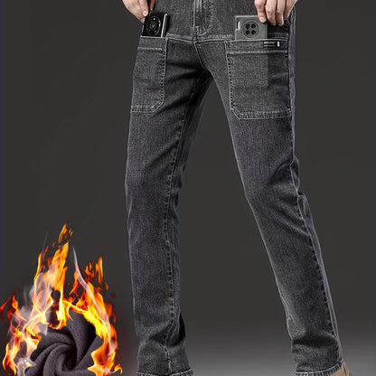 Herren Thermojeans mit Fleecelining und aufgesetzten Taschen