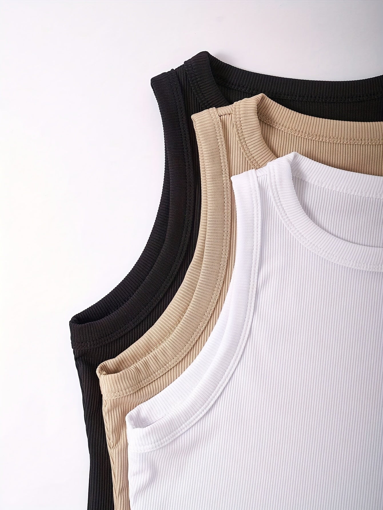 Damen Sportliche Basic Tanktops 3er Pack – Ärmellos, Rundhals, Sommer Freizeit