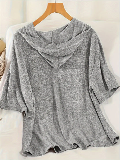 Women's Casual Two-Piece Set with Hoodie Top and Shorts – Casual Comfort for Spring & Summer