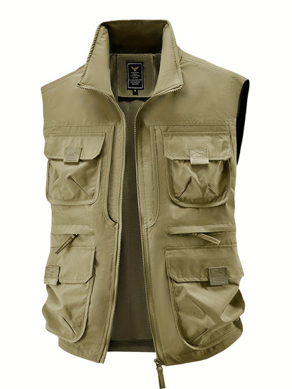 Men's Outdoor Utility Vest with Multiple Pockets for Leisure and Adventure