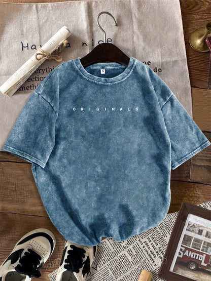 Women's Casual Street Style T-Shirt with Print and High-Waist Denim Shorts – Perfect for Summer