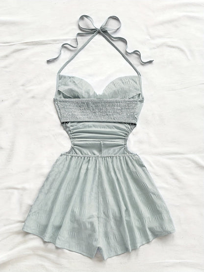 Women's jumpsuit with halter neck and cut-outs – fashionable one-piece for vacation and summer