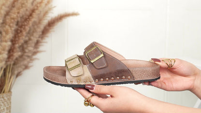 Women's Comfortable Vintage Sandals with Buckles – Open Toe, Casual & Everyday