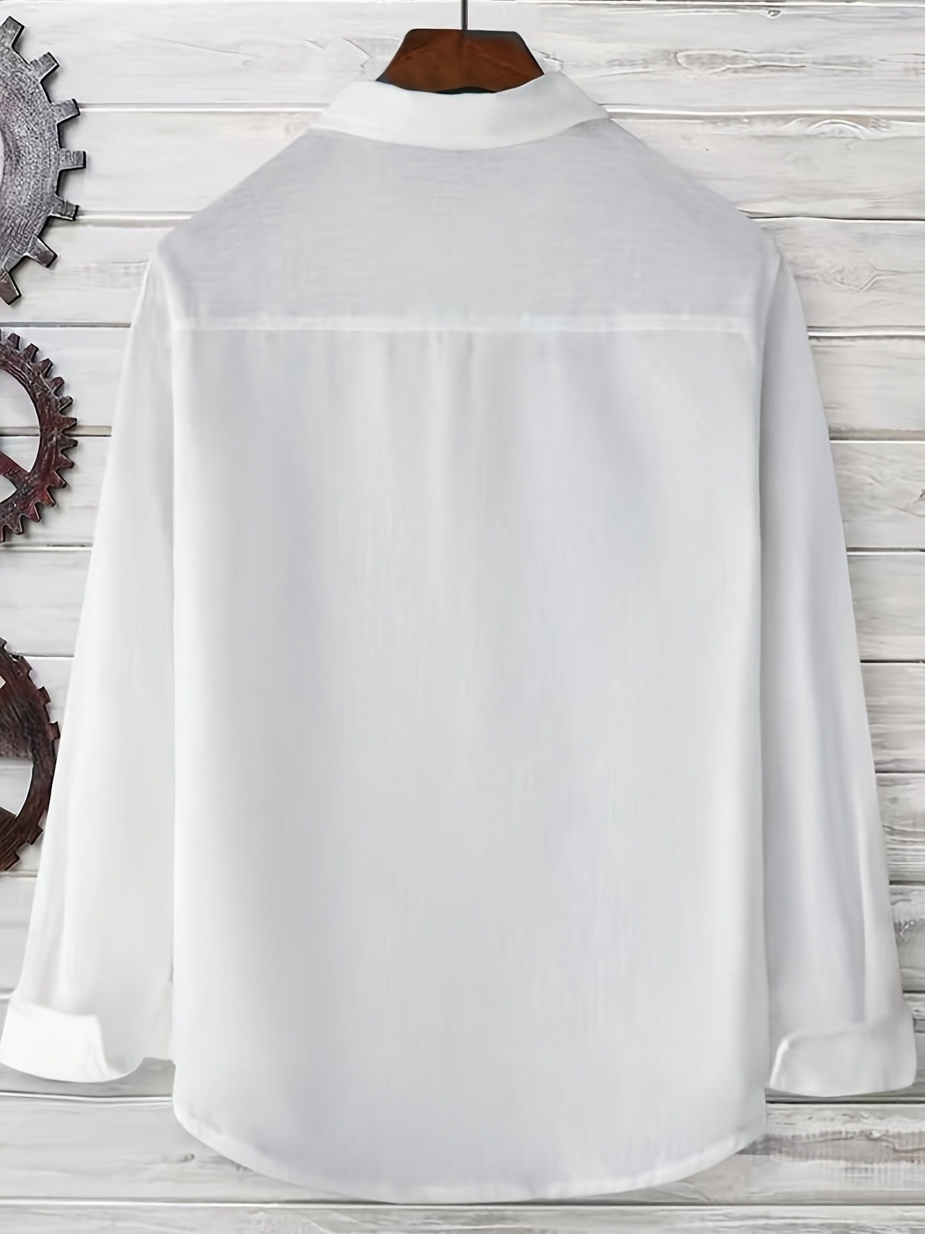 Men's Casual Shirt with Button Placket – Stylish Long-Sleeve Shirt for Beach and Everyday Wear