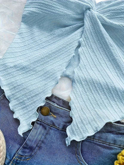 Women's Bandeau Top Bow Look Summer Party Casual