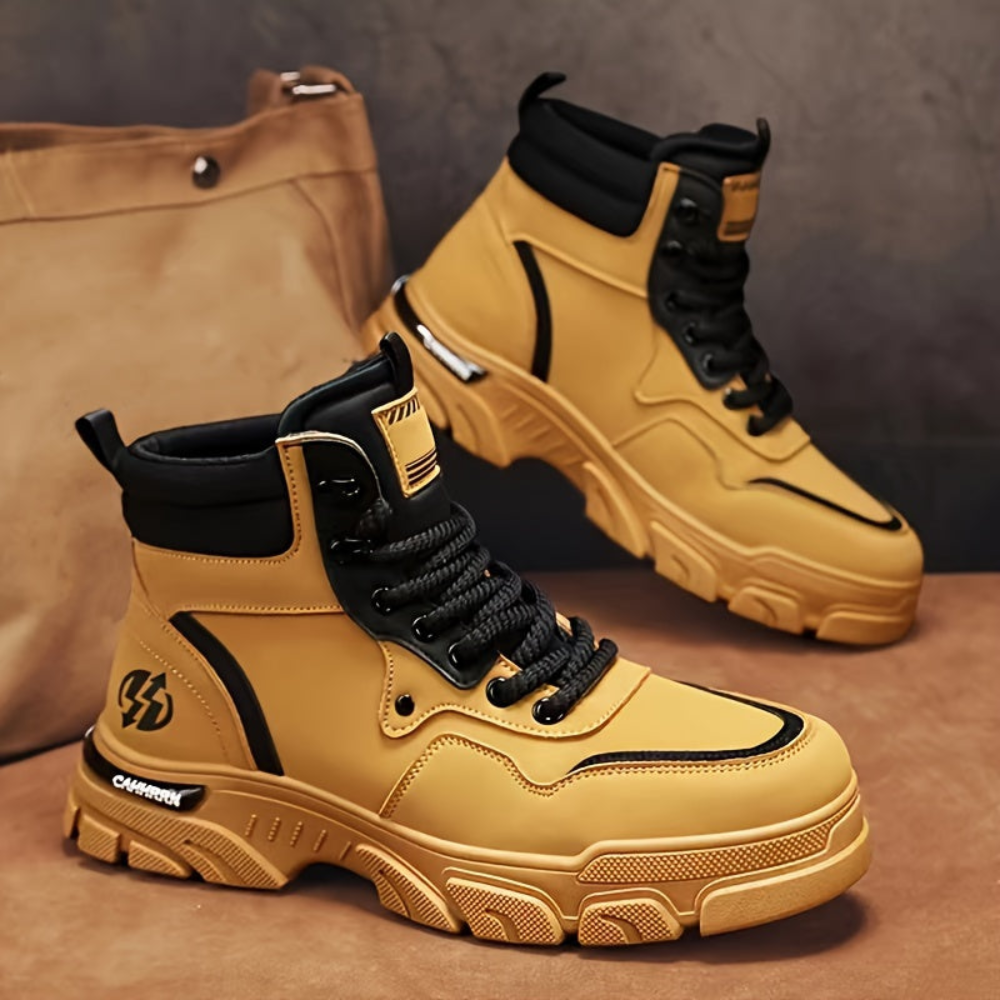 Men's boots, high-top ankle boots, lace-up shoes, lug sole