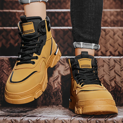 Men's boots, high-top ankle boots, lace-up shoes, lug sole