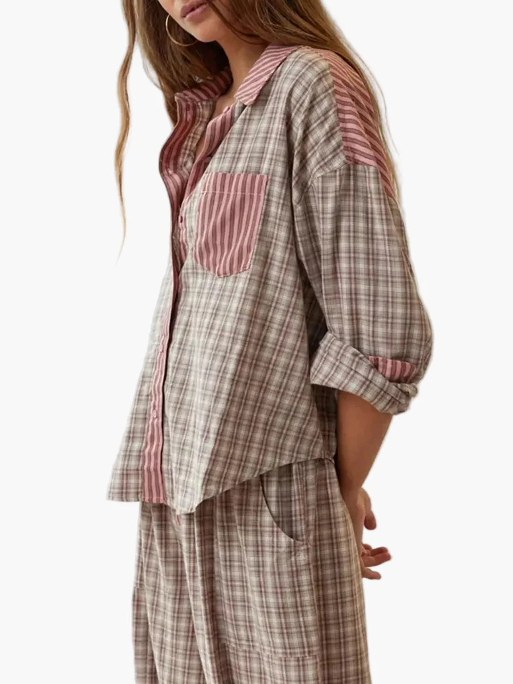Women's Pajama Set Oversize Two-Piece – Modern Loungewear for Home and Sleep