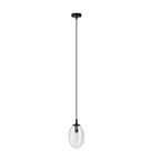 Hanglamp staal en glas zwart, Astral transparante glazen kap Ø 12 cm, E14, verstelbare hoogte
