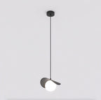 Hanglamp gepoedercoat staal modern zwart met witte bol, verstelbare hoogte, G9-fitting, 20 x 20 cm