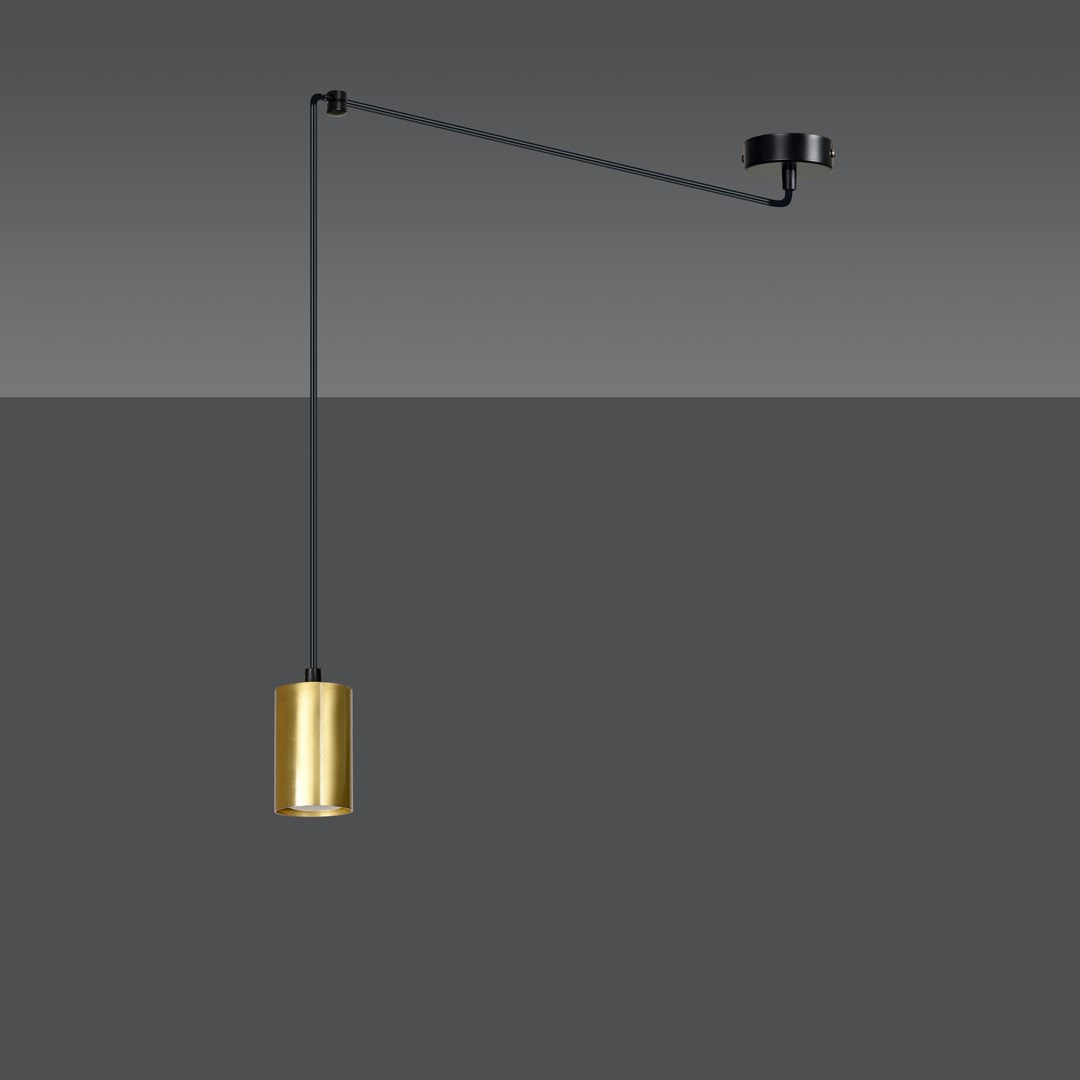 Hanglamp gepoedercoat staal Traker modern zwart met goud, spider met verstelbare ophanging, voor woonkamer