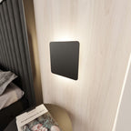 Wandlamp gepoedercoat staal minimalistisch Vorm mat zwart 26 x 26 cm, voor trap, gang en entree