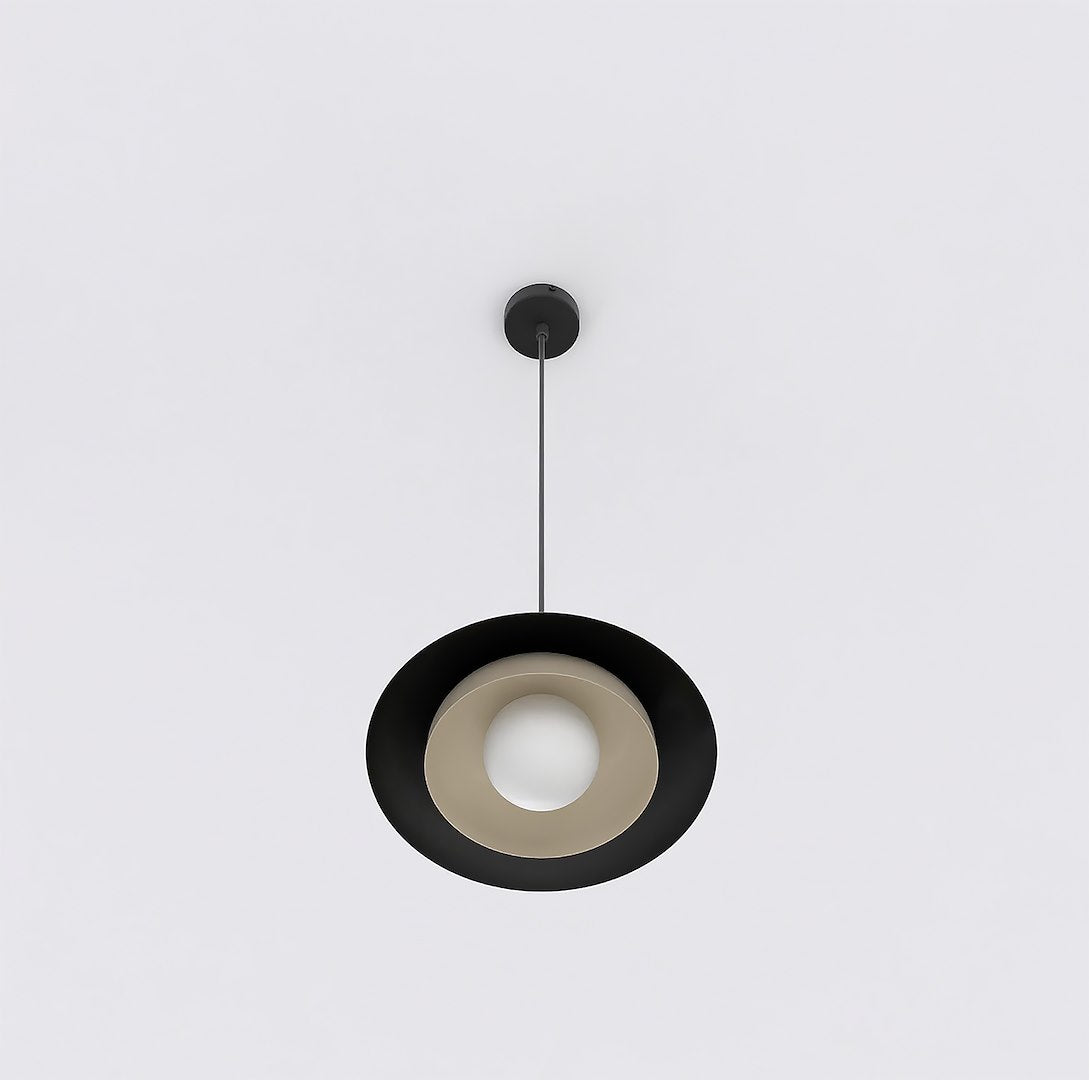 Hanglamp gepoedercoat staal Scandinavisch zwart met mokka Ø 30 cm, 1 lichtpunt G9, verstelbare hoogte