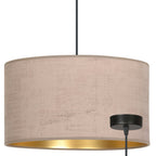 Hanglamp stof en gepoedercoat staal Hilde, roze met goudkleurige binnenzijde, Ø 35 cm, 1 lichtpunt E27