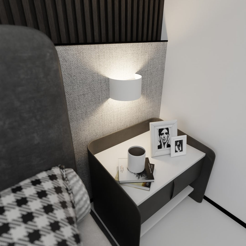 Wandlamp gepoedercoat staal modern Vouw wit, 20 x 14 cm, voor trap, gang en entree