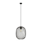 Hanglamp gepoedercoat staal industrieel Onyx zwart Ø 33 cm, draadkap met E27-fitting, verstelbare hoogte