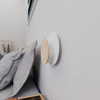 Wandlamp gepoedercoat staal en multiplex Scandinavisch wit Cirkel 1A, 22 x 20 cm voor woonkamer, slaapkamer en hal