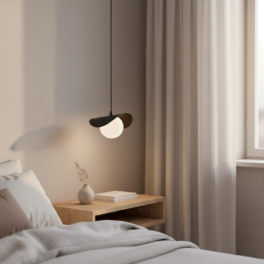 Hanglamp gepoedercoat staal modern zwart met witte bol, verstelbare hoogte, G9-fitting, 20 x 20 cm
