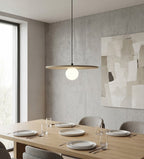 Hanglamp vilt en gepoedercoat staal Calma, boho, beige – Ø 40 cm, voor slaapkamer en woonkamer
