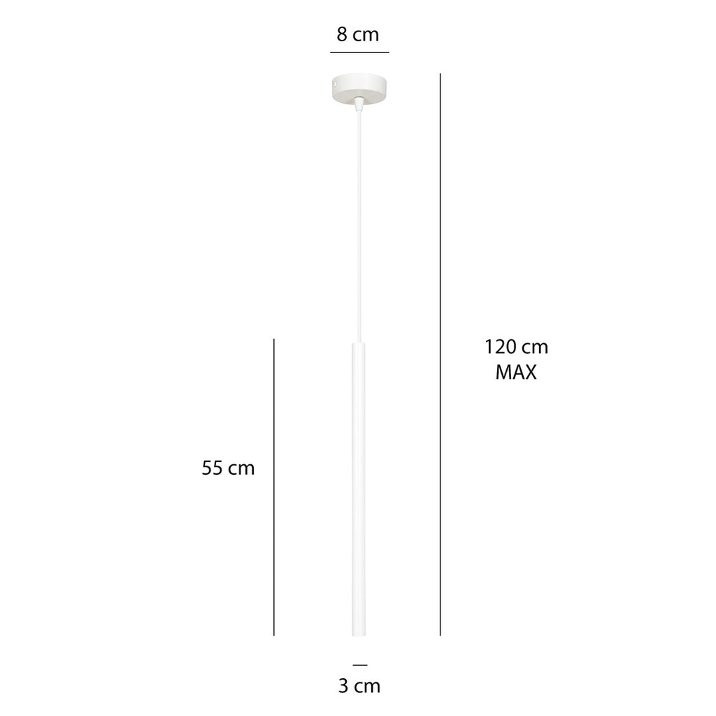 Hanglamp Selter gepoedercoat staal minimalistisch wit, hoogte verstelbaar, 1 x G9-fitting