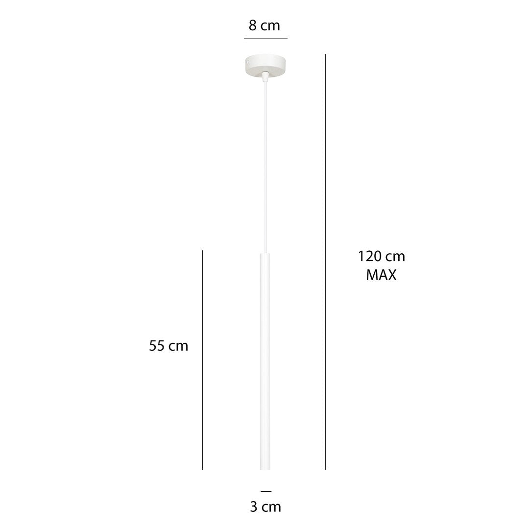 Hanglamp Selter gepoedercoat staal minimalistisch wit, hoogte verstelbaar, 1 x G9-fitting