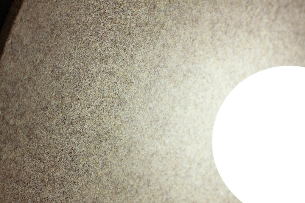 Hanglamp vilt en gepoedercoat staal Calma, boho, beige – Ø 40 cm, voor slaapkamer en woonkamer