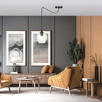 Hanglamp glas en gepoedercoat staal, modern, zwart met transparante kap Ø 14 cm, woonkamer