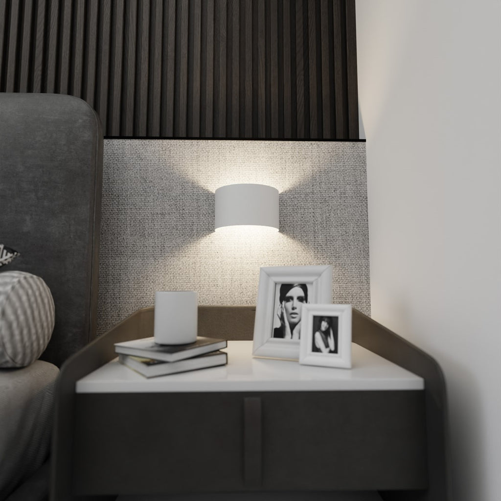 Wandlamp gepoedercoat staal modern Vouw wit, 20 x 14 cm, voor trap, gang en entree