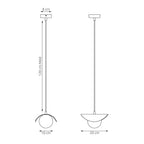 Hanglamp gepoedercoat staal modern zwart met witte bol, verstelbare hoogte, G9-fitting, 20 x 20 cm