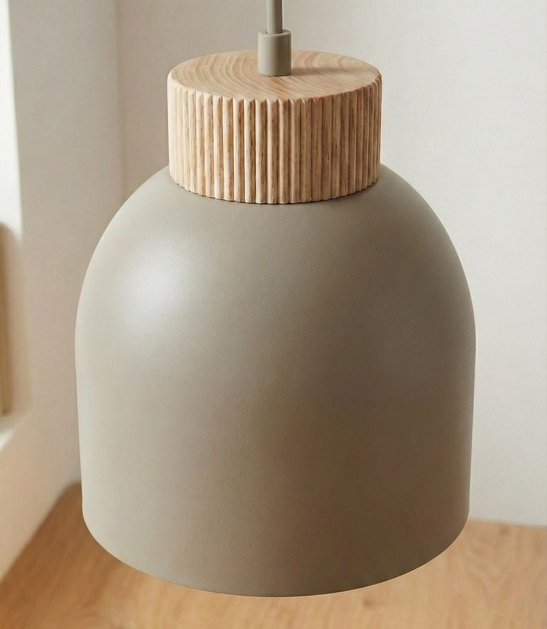 Hanglamp gepoedercoat staal en multiplex Kru, Scandinavisch, beige, spider-ophanging, 1 x E27