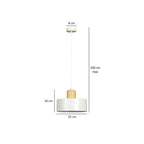 Hanglamp gepoedercoat staal en hout Torin, Scandinavisch, wit, Ø 25 cm, voor woonkamer, keuken of kantoor