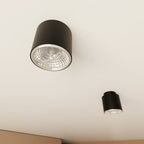 Plafondlamp gepoedercoat staal minimalistisch Nano zwart, gerichte lichtbron, 1 lichtpunt – 11 x 12 cm