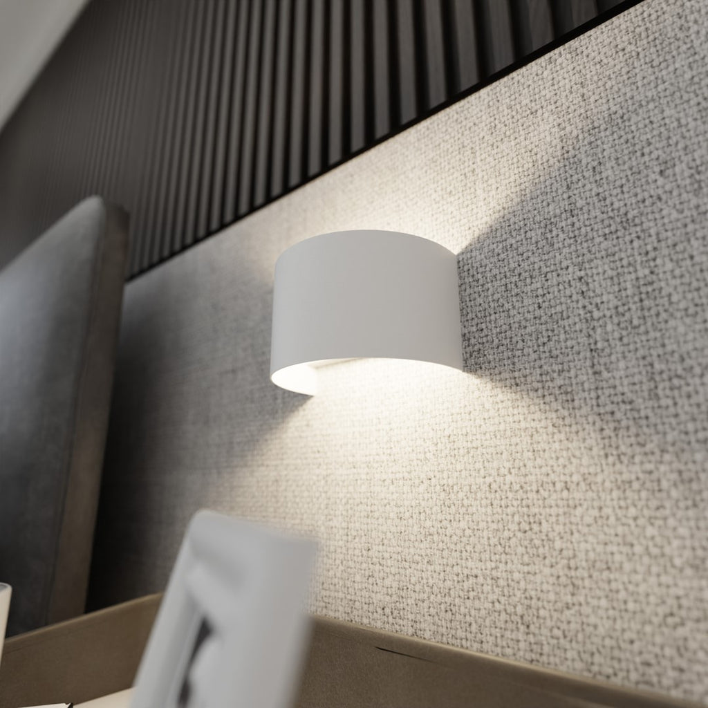 Wandlamp gepoedercoat staal modern Vouw wit, 20 x 14 cm, voor trap, gang en entree