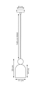 Hanglamp gepoedercoat staal en hout, Scandinavisch model Mesi, zwart, 11 cm, verstelbare hoogte