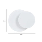 Wandlamp wit gepoedercoat staal en multiplex, Scandinavisch, model Cirkel, G9 – 22 x 20 cm