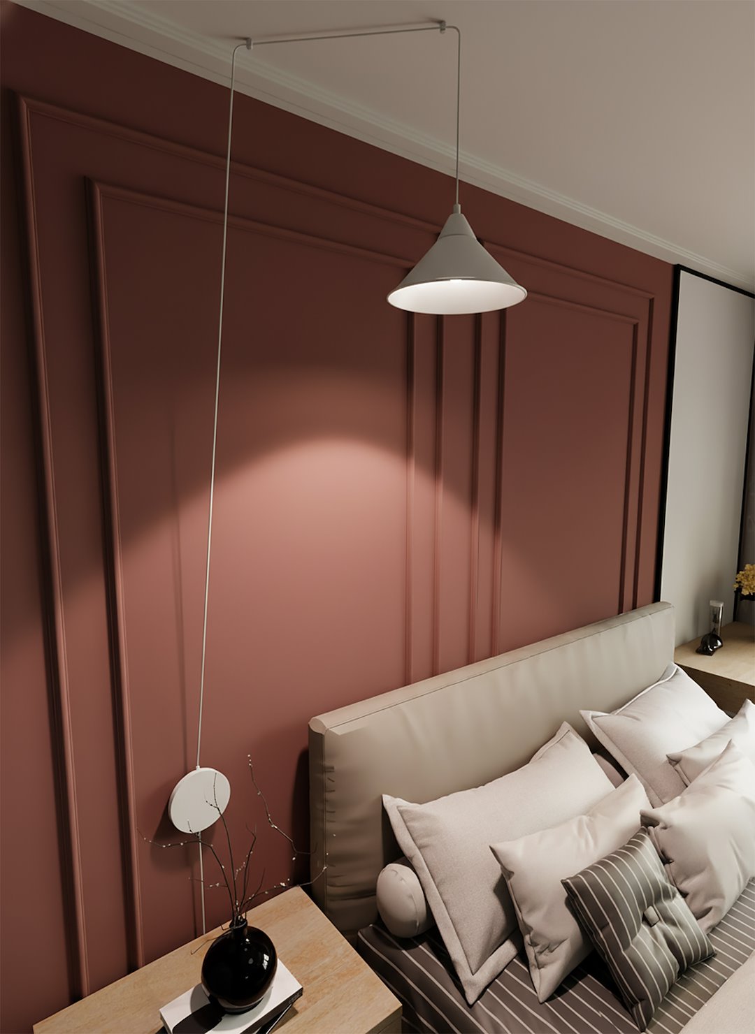 Hanglamp gepoedercoat staal Abramo, Scandinavisch, wit, 1 lamp met E27-fitting voor woonkamer en eetruimte