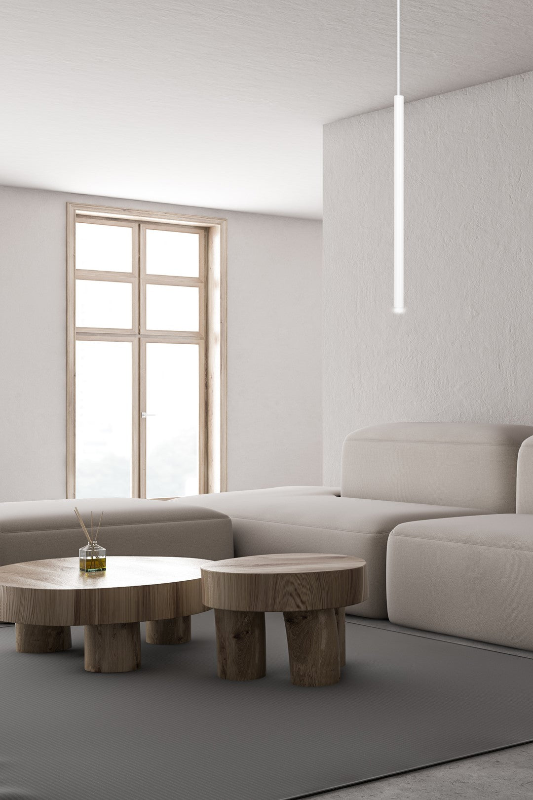 Hanglamp Selter gepoedercoat staal minimalistisch wit, hoogte verstelbaar, 1 x G9-fitting