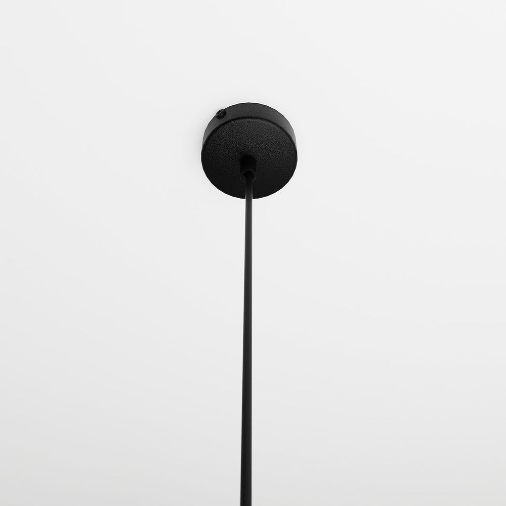 Hanglamp Cosmo gepoedercoat staal en glas, amber kap Ø 14 cm, zwart frame, 1 fitting E14, modern