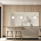 Hanglamp staal en glas retro Royal, wit met gouden accenten, Ø 14 cm kap, voor keuken, woonkamer of eetkamer