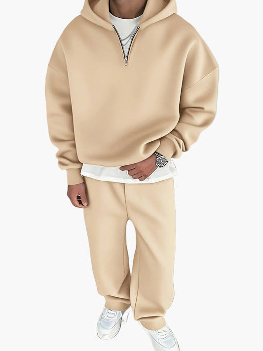 Men's Loose-Fitting Hooded Sweatshirt and Sweatpants Set Street Clothing Leisurewear