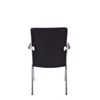 Vergaderstoel X1 vierpoot verchroomd frame, gestoffeerd zwart, stapelbaar, H 91 x B 56,5 x D 61,5 cm