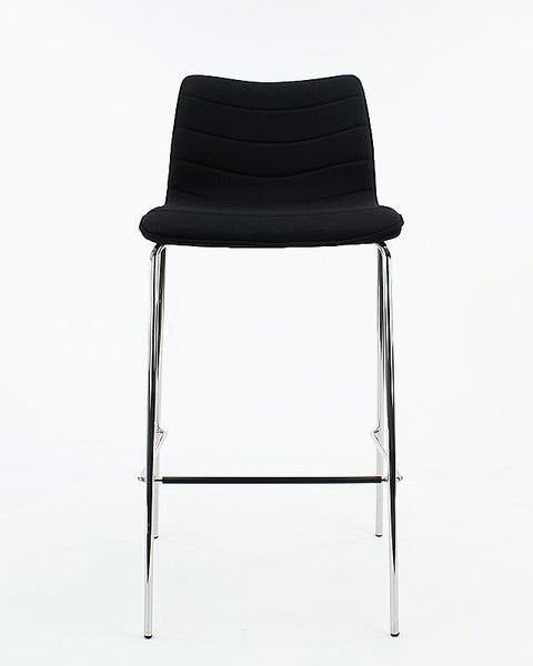 Barkruk Verona zwart Mirage-bekleding, verchroomd 4-poots onderstel, zithoogte 75 cm, H 104 cm
