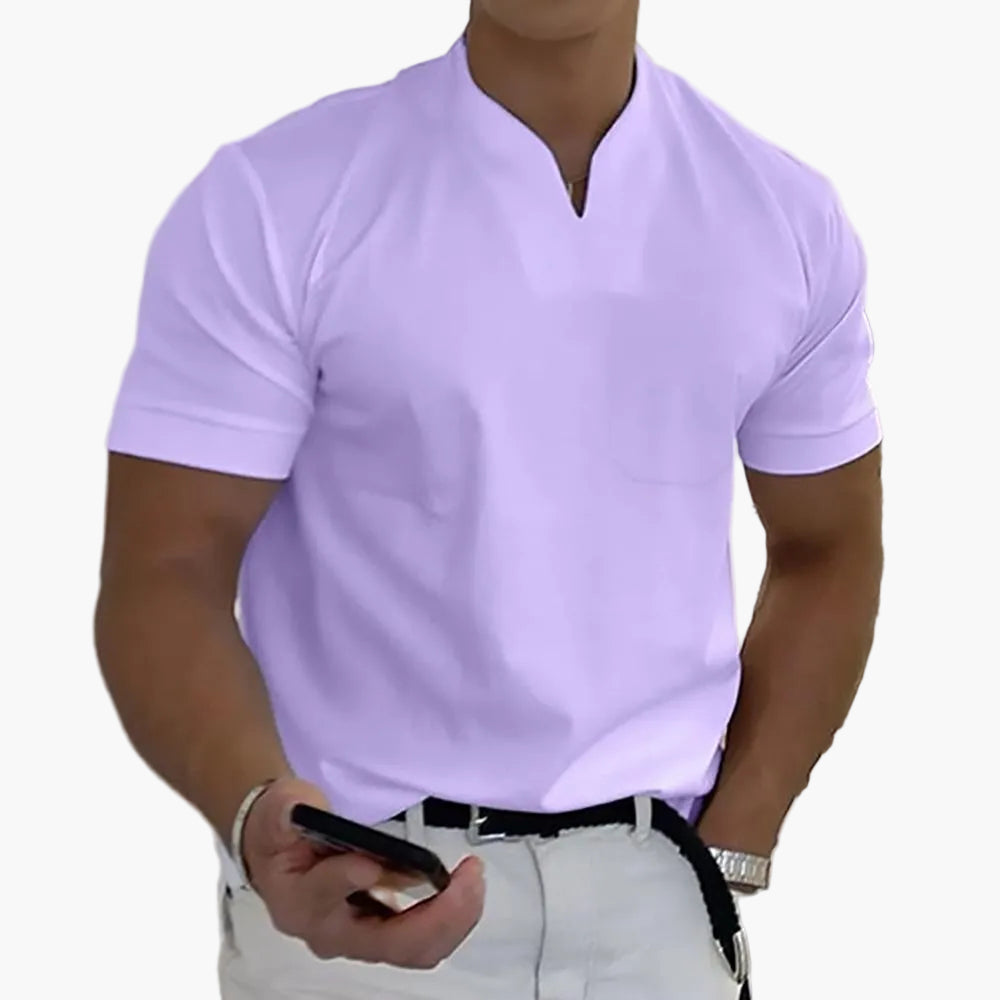 Men's Contemporary Polo Shirt – Stylish Short-Sleeved Shirt for Leisure & Office