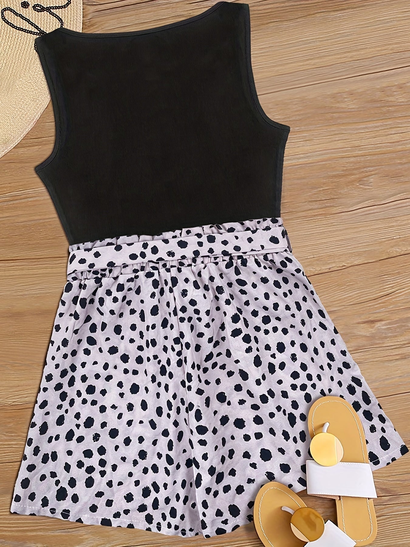 Women's Set: Sleeveless Top and Printed Shorts – Summer Street Style Outfit