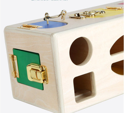 Children's Montessori Educational Toy Shape Sorting Box with Locks – Educational Motor Skills Toy
