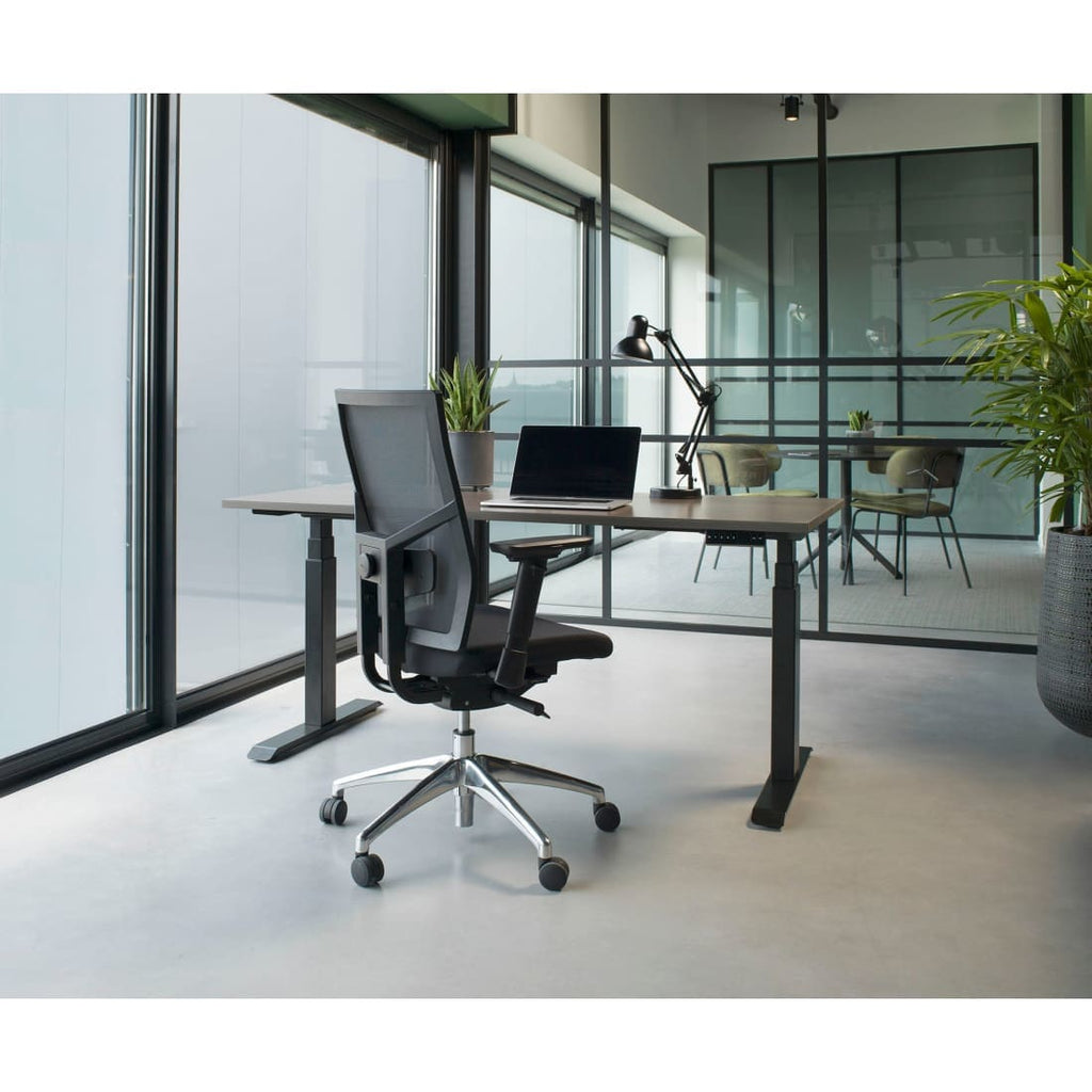 Bureaustoel ergonomisch mesh zwart, Regain-zitting, 4D-armleggers, lendensteun en synchroonmechaniek, Zuidas