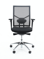 Bureaustoel ergonomisch mesh zwart, Regain-zitting, 4D-armleggers, lendensteun en synchroonmechaniek, Zuidas