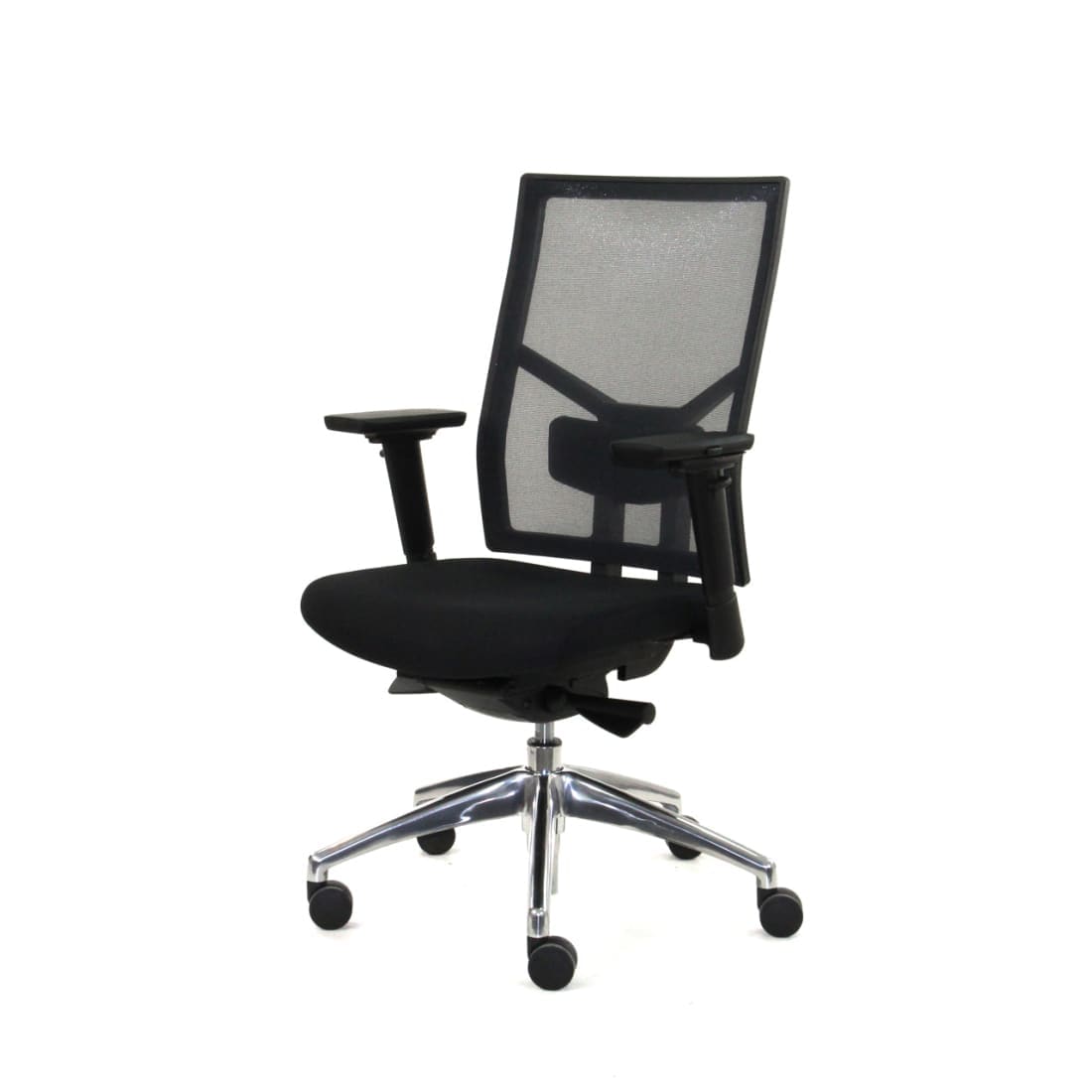 Bureaustoel ergonomisch mesh zwart, Regain-zitting, 4D-armleggers, lendensteun en synchroonmechaniek, Zuidas