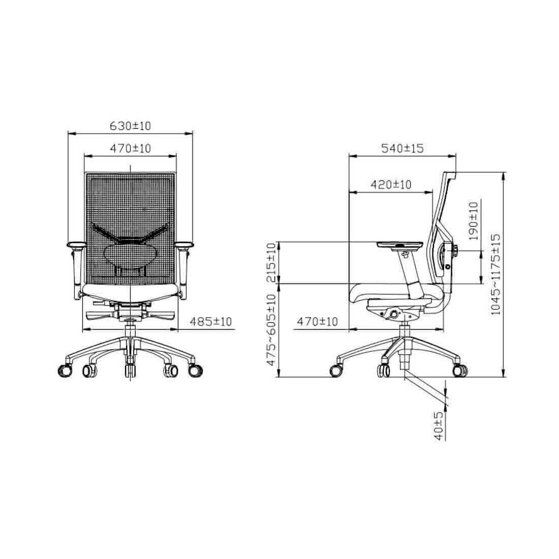 Bureaustoel ergonomisch mesh zwart, Regain-zitting, 4D-armleggers, lendensteun en synchroonmechaniek, Zuidas